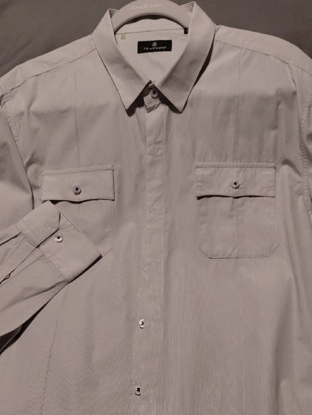 7 Diamonds Men's Pale Blue Micro-Striped Dress Shirt